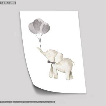Baby elephant I watercolor, poster 2