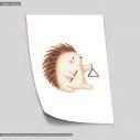 Baby hedgehog watercolor, αφίσα, πόστερ