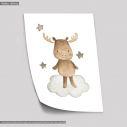 Baby moose watercolor, αφίσα, πόστερ