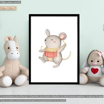 Baby mouse watercolor, poster