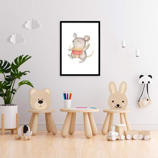 Baby mouse watercolor, αφίσα, κάδρο