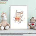 Baby mouse watercolor, poster