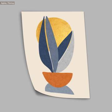 Gold sun blue leaves, poster 2