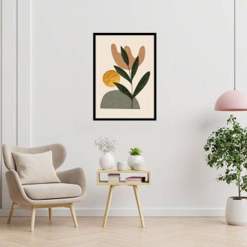 Gold sun, olive leaves, κάδρο, μαύρη κορνίζα 2