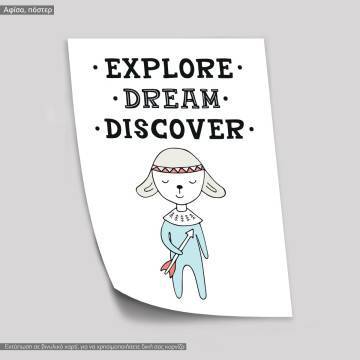 Explore dream boy, Σκανδιναβικό στυλ, κάδρο, μαύρη κορνίζα 2