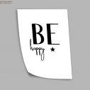 Be happy typography, αφίσα, πόστερ
