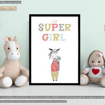 Super girl, Poster, Scandinavian style