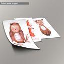 Kids canvas print Woodland animals set 3 panels