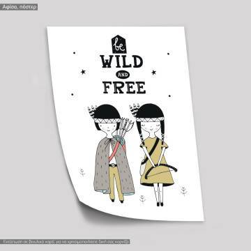 Be Wild & Free , Σκανδιναβικό στυλ, κάδρο, μαύρη κορνίζα 2