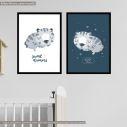Kids canvas print Sleepy Tiger, diptych