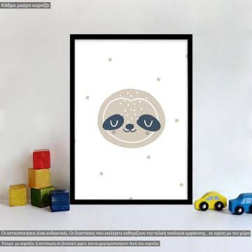 Pastel animals, Sloth, poster