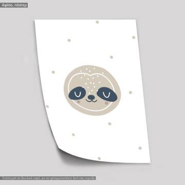 Παστέλ ζωάκια, Βραδύπους, κάδρο, μαύρη κορνίζα 2