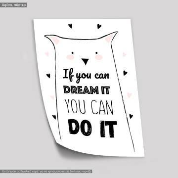 If you can dream it you can do it, κάδρο, μαύρη κορνίζα  2