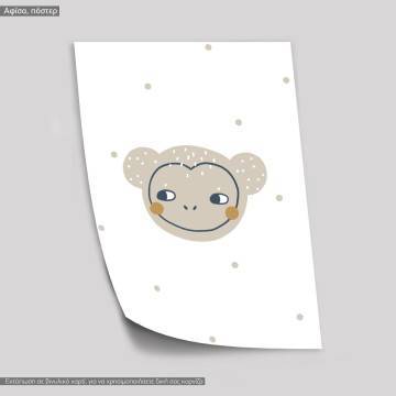 Pastel animals, Monkey, poster 2