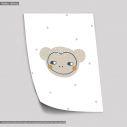 Pastel animals, Monkey, poster