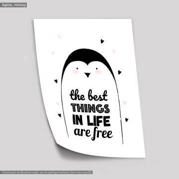 The best thinks in life are free, κάδρο, μαύρη κορνίζα  2