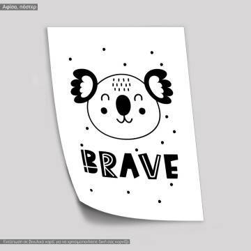 Poster Brave coala, Scandinavian style 2