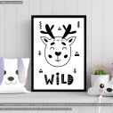 Poster Wild deer, Scandinavian style