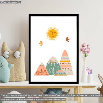 Mountains and Sun Boho, poster
