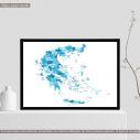 Map of Greece, blue tints