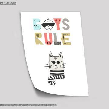 Boys rule, κάδρο, μαύρη κορνίζα 2