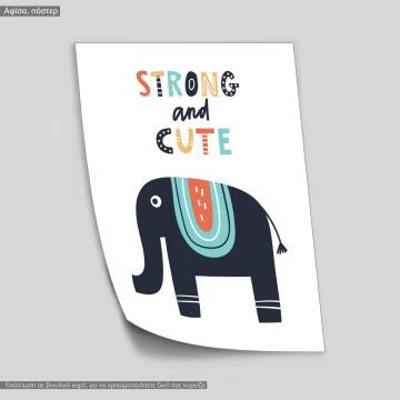 Elephant strong and cute, Scandinavian style  2