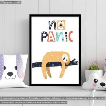 Poster Sloth no panic, Scandinavian style 