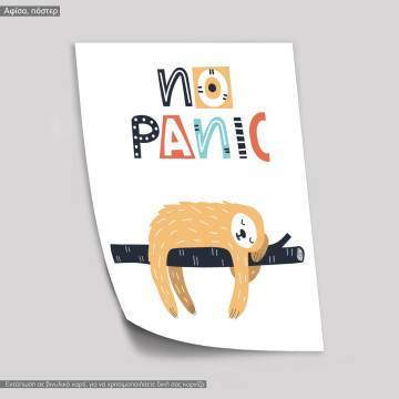 Poster Sloth no panic, Scandinavian style  2