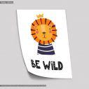 Poster Lion Be wild Scandinavian style 