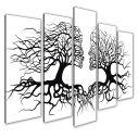 Canvas print Trees kiss five panels