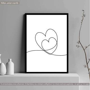 Hearts embracing, poster