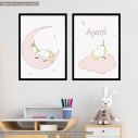 Kids canvas print Unicorn in the sky, diptych