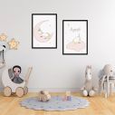 Kids canvas print Unicorn in the sky, diptych