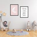 Kids canvas print To the moon and back for girls, diptych