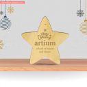Wooden star engraved personalized