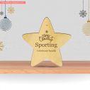 Wooden star engraved personalized
