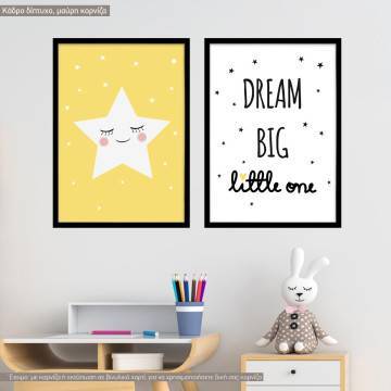Kids canvas print Dream big little one for girls, diptych