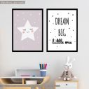 Kids canvas print Dream big little one for girls, diptych