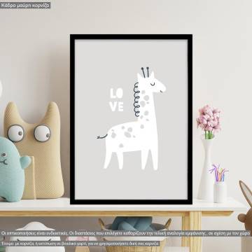 Wish Animals, Giraffe, love, poster