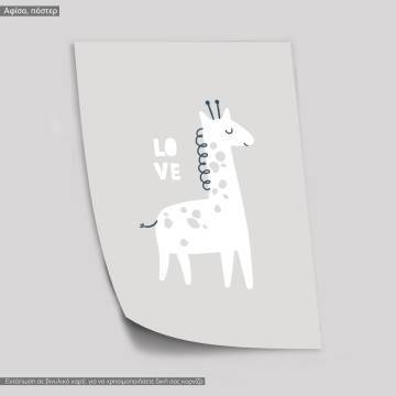 Wish Animals, Giraffe, love, poster 2