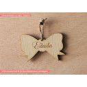 Wooden tag bow with wishes