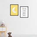 Kids canvas print To the moon and back for boys, diptych