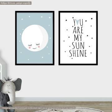 Kids canvas print You are my sunshine for boys, diptych