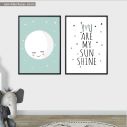 Kids canvas print You are my sunshine for boys, diptych