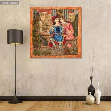 Πίνακας ζωγραφικής Ερωτόκριτος και Αρετούσα, Θεόφιλος, αντίγραφο σε καμβά