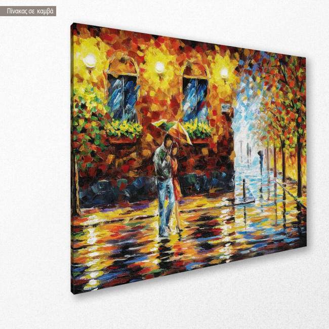 Canvas print Couple under the rain