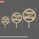 Ξύλινο στεφάνι με στήριξη, Happy birthday