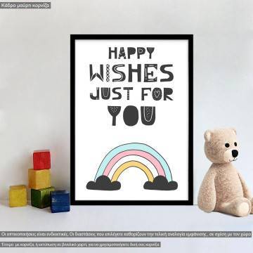 Happy wishes just for you, poster