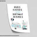 Hugs kisses and birthday wishes, αφίσα, πόστερ
