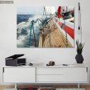 Canvas print Sail boat navigating on the waves I